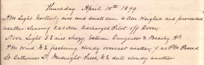 10 April 1879 journal entry